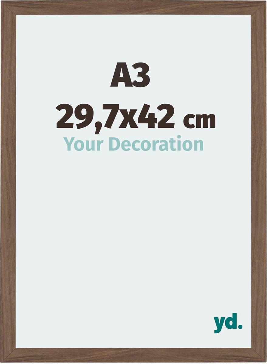 Your Decoration - Fotolijst A3 29,7x42 cm - MDF - Walnoot Donker - Mura