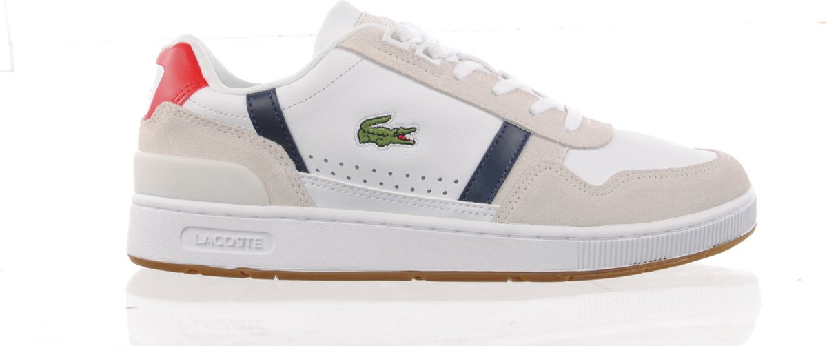 LACOSTE T-Clip Leather Heren Sneakers Schoenen Leer 740SMA0048407 Wit