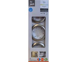 Set van 3 platte inbouwspots geborsteld staal 3X170 lm 2700K SLIM DIAM 70mm dikte 18mm