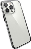 Speck hoesje geschikt voor Apple iPhone 14 Pro Max - Slank - Kristalhelder - Valbescherming gecertificeerd tot 4 meter - Microban Antibacterieel - Presidio Perfect Clear lijn - Zwart Transparant
