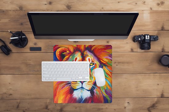 Muismat leeuw muismat XXL 900 x 400 x 3 mm geel gaming muismat met