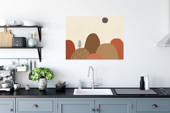 Poster Bergen - Pastel - Abstract - Kleuren - 80x60 cm