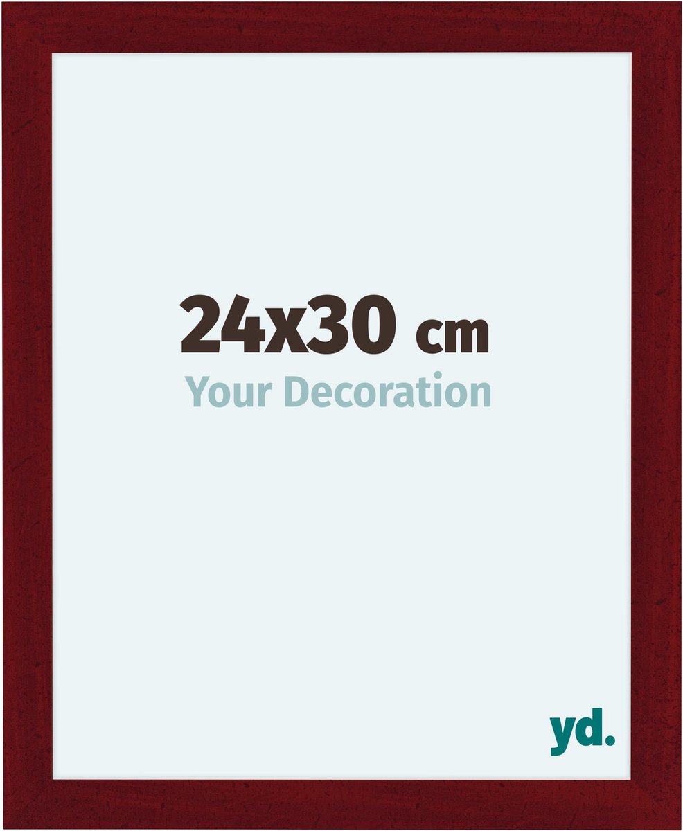 yd. Your Decoration - Fotolijst 24x30 cm - MDF - Wijnrood Geveegd - Como