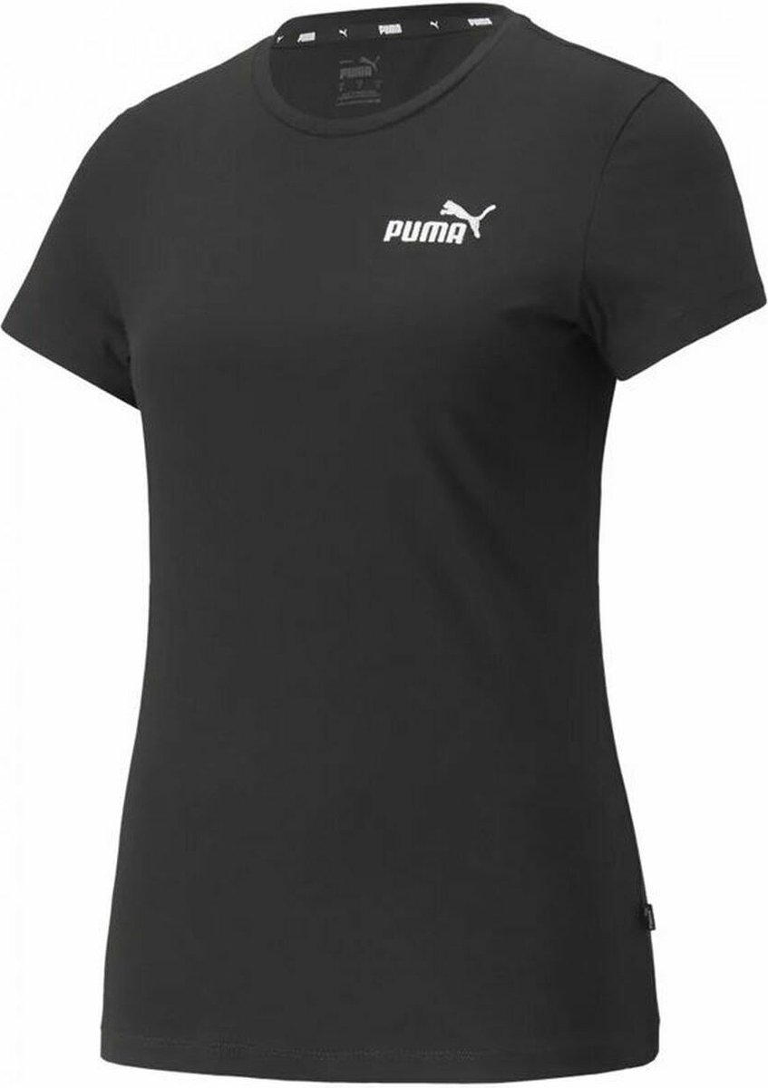 Short-sleeve Sports T-shirt Puma Essentials+ Embroidery Zwart