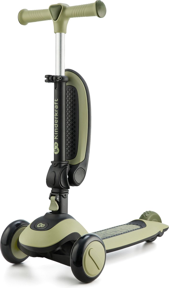 Kinderkraft HALLEY 2-in-1 Loopfiets en Driewieler Step - Voor Kinderen van 1-5 Jaar, Max 50 kg - Verstelbaar Zadel en Stuur, Opvouwbaar, LED Wielen - Groen — afbeelding 18