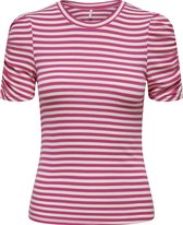 Only T-shirt Onlbelia 2/4 Ruching Top Box Jrs 15289850 Fuchsia Purple/cloud Danc Dames Maat - S