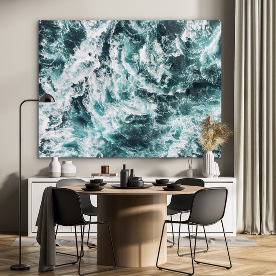 MuchoWow® Peinture sur verre 160x120 cm - Peinture sur verre acrylique - Mer - Blauw - Nature - Water - Photo sur verre - Peintures