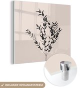 MuchoWow® Glasschilderij 90x90 cm - Schilderij acrylglas - Planten - Groen - Natuur - Foto op glas - Schilderijen