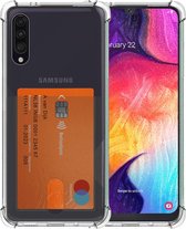 Smartphonica Samsung Galaxy A50 hoesje met pasjeshouder - transparant TPU shockproof / Siliconen / Back Cover geschikt voor Samsung Galaxy A50