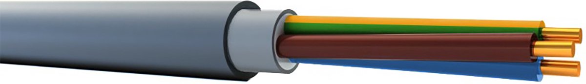YMVK Kabel - Buitenkabel - 3x2.5mm - 3 Aderig - Grijs - 100 Meter - Qualu