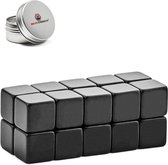 Brute Strength - Super sterke magneten - Vierkant - 10 x 10 x 10 mm - 20 stuks | Zwart - Neodymium magneet sterk - Voor koelkast - whiteboard