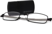 Noci Eyewear ICB356 Travel Leesbril +2.50 - Zwart - Compact in hard case zipper