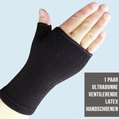 Allernieuwste.nl® 1 PAAR Ultradunne Pols Handschoenen ZWART - Ventilerende Hand Pols Brace Ondersteuning - Elastisch Latex - Zwart - Een Paar (2 st)