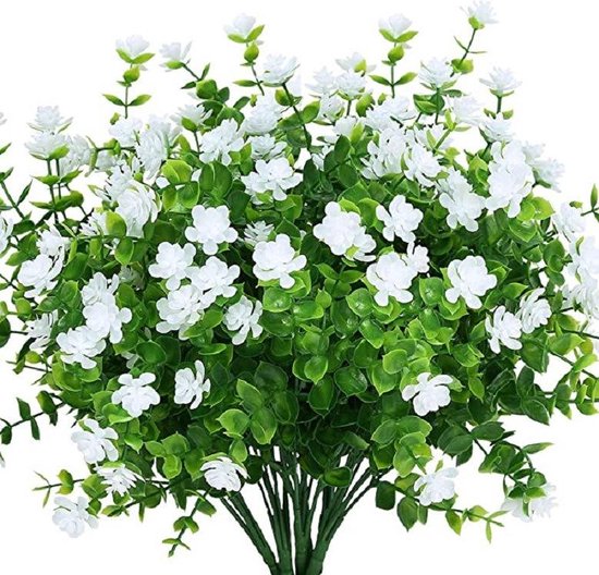 Kunstplanten Bloemen Kunstmatige Plastic Struiken Voor Buiten Huis Keuken Tuin Tafel Graf Pasen Decoraties,Groen