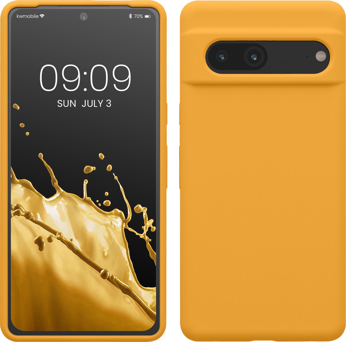 kwmobile telefoonhoesje geschikt voor Google Pixel 7 - Hoesje met siliconen coating - Smartphone case in mango