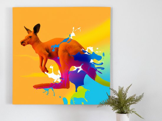 The Roo kunst - 100x100 centimeter op Canvas | Foto op Canvas - wanddecoratie