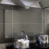 vidaXL - Spatscherm - keuken - 80x50 - cm - gehard - glas - transparant