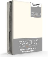 Zavelo® Jersey Hoeslaken Ivoor - Lits-jumeaux (160x200 cm) - Hoogwaardige Kwaliteit - Rondom Elastisch - Perfecte Pasvorm