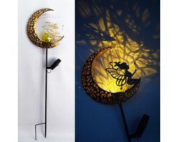 Solar Maanverlichting met glazen bollamp-Tuinlantaarns-tuindecoratie-werkt op zonne energie