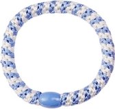 Hidzo Haarelastiekje - Elastiek & armband - Licht blauw/ wit
