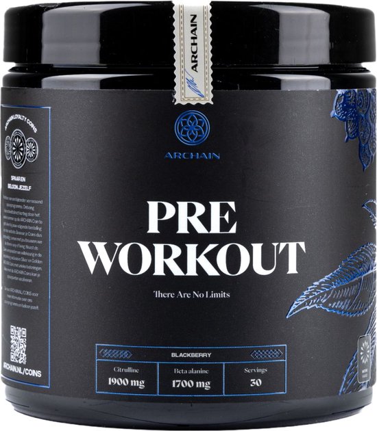 Archain Pre Workout Blackberry 300 Gram Poeder 30 Doseringen