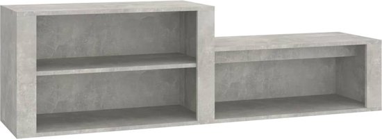 vidaXL - Schoenenkast - 150x35x45 - cm - bewerkt - hout - betongrijs