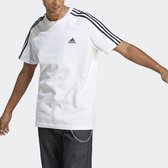 T-shirt adidas Sportswear Essentials Single Jersey 3 bandes - Homme - Wit - XL