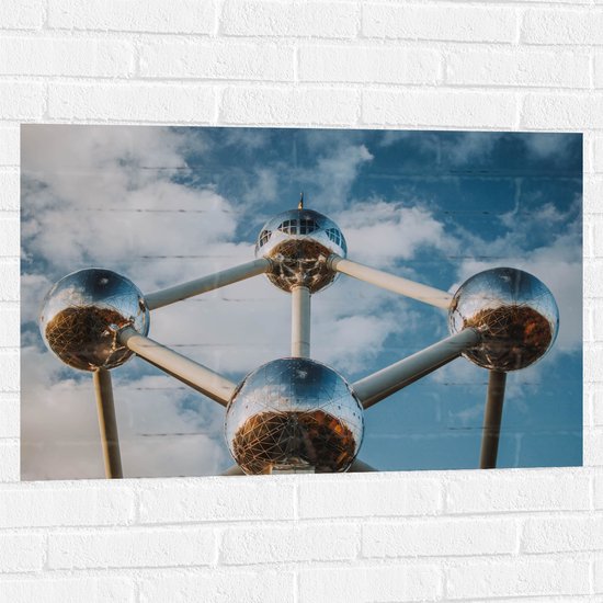 Muursticker - Atomium in Brussel, België - 90x60 cm Foto op Muursticker