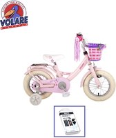 Vélo pour enfants Volare Ashley - 12 pouces - Rose - 95% assemblé - Y compris le kit de réparation de pneus WAYS