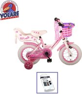 Vélo pour enfants Volare Rose - 12 pouces - Rose / Wit - Y compris le kit de réparation de pneus WAYS