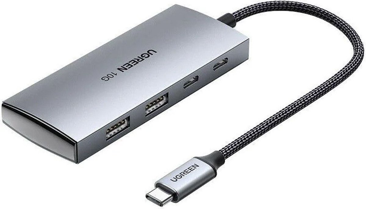 UGREEN Hub USB-C naar USB-A/USB-C 3.2 - Adapter geschikt voor dataoverdracht tot 10Gbps Grijs