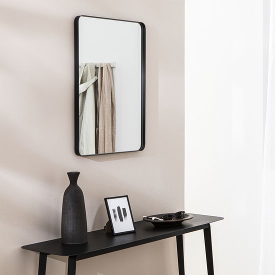 INSPIRE - Miroir mural - Miroir rectangulaire FOCALE - L.50 x H.70 cm -  Noir mat -... | bol