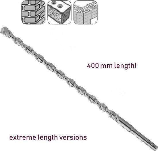 Uiterlijk Verdampen Fahrenheit SDS-plus betonboor 22mm, extreem lang (400mm!) | bol.com