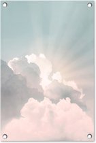 Tuindecoratie Lucht - Wolken - Zon - Natuur - 40x60 cm - Tuinposter - Tuindoek - Buitenposter