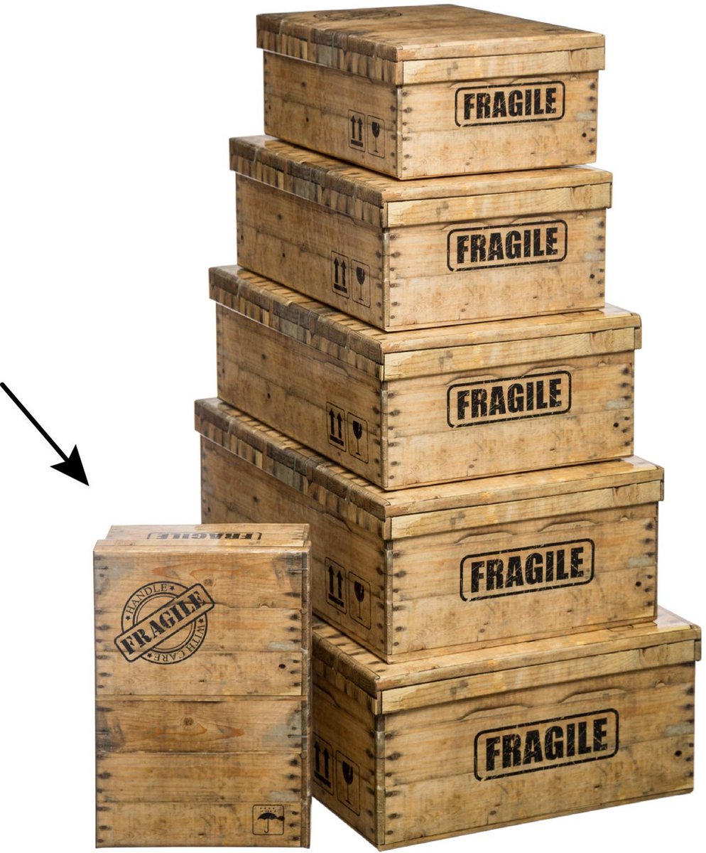 5five Opbergdoos/box - Houtkleur - L25 X B17 X H9.5 Cm - Stevig Karton