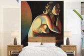 Behang - Fotobehang Vrouw - Portret - Kunst - Abstract - Breedte 165 cm x hoogte 220 cm - Behangpapier