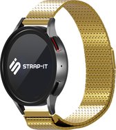 Strap-it Smartwatch bandje 22mm - Luxe metalen mesh bandje - geschikt voor Samsung Galaxy Watch 1 46mm / Watch 3 45mm / Gear S3 Classic & Frontier - Polar Vantage M / Grit X - OnePlus Watch - Huawei GT 1-2-3 46mm / GT 2 Pro / Watch 3 - goud