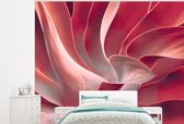 Behang - Fotobehang Stilleven - Bladeren - Plant - Roze - Breedte 375 cm x hoogte 300 cm - Behangpapier