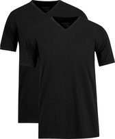 STØRVIK Extra lang T-Shirt 2-Pack Heren - Katoen - V-Hals - Maat L - Zwart