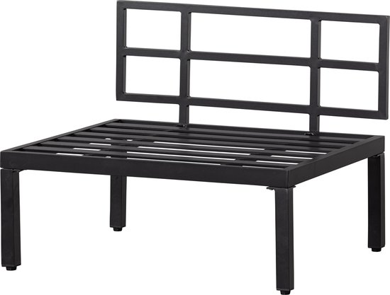 WOOOD Loungebankje Buiten George - Aluminium - Zwart - 73x90x83