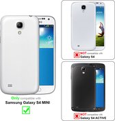 Cadorabo Hoesje voor Samsung Galaxy S4 MINI in KAVIAAR ZWART - Beschermhoes van glad imitatieleer en kaartvakje Book Case Cover Etui