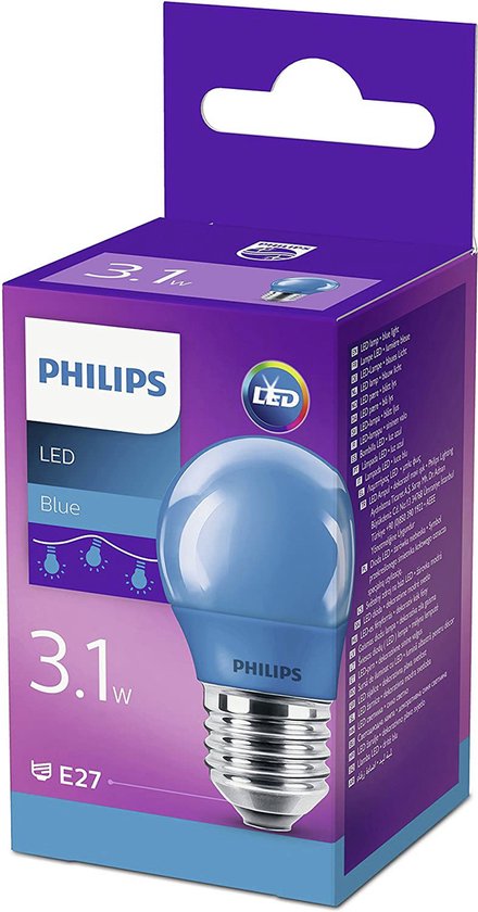 Philips - LED lamp - E27 - 3,1W - Blauw