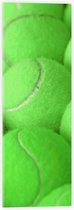 Acrylglas - Stapel Groene Tennisballen - 20x60 cm Foto op Acrylglas (Met Ophangsysteem)