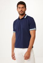 Short Sleeve Piqué Polo With Yarn Dye Tipping Mannen - Navy - Maat XL