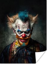 Poster Clown - Portret - Make up - Clownsneus - Kleding - 30x40 cm