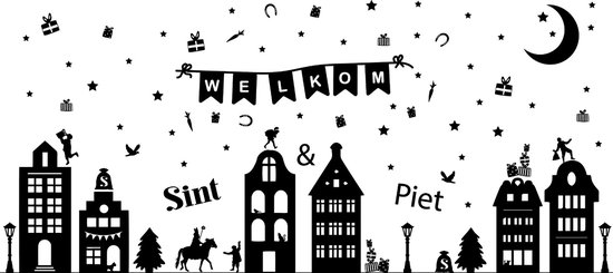Sinterklaas - Raamstickers - Sint & Piet - Statisch - Herbruikbaar