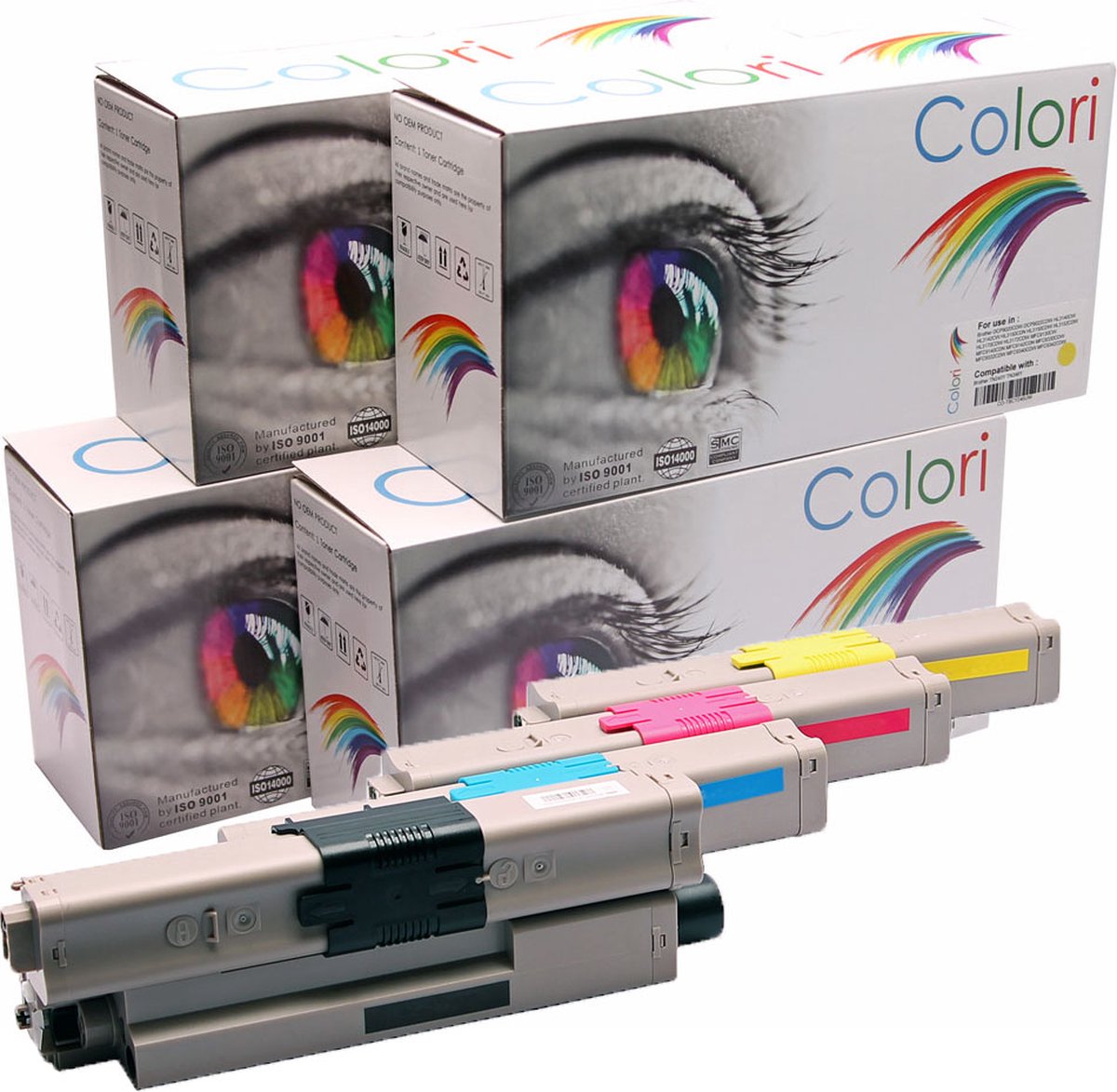 Set 4x Colori huismerk toner geschikt voor Oki C301 C321 MC332 MC342 C301DN C321DN MC332DN MC342DN MC342DNW C 301 C 321 MC 332 MC 342 C 301DN C 321DN MC 332DN MC 342DN MC 342DNW