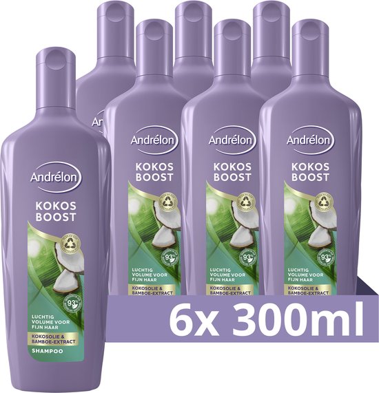 Andrélon Kokos Boost - 6 x 300 ml - Voordeelverpakking - Andrélon