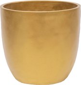 Mega Collections Plantenpot/bloempot - keramiek - goud - D18 x H17 cm