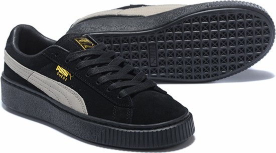 Puma Suede Platform FL Dames Sneakers Maat 37 5 Zwart Grijs bol